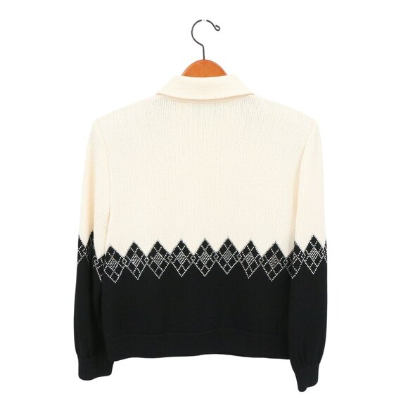 St. John Evening Black Ivory Paillette & Crystal Embellished Knit Jacket 6 - Picture 6 of 10